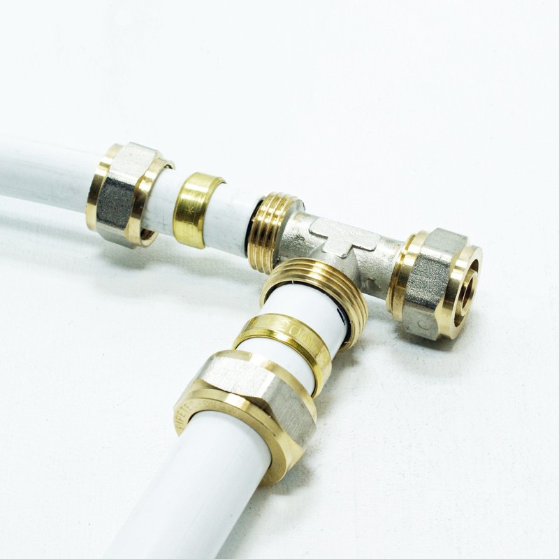 Pipetec Screw Ubfitting T-Shape 16X20X16 mm for Multilayer Composite Pipe