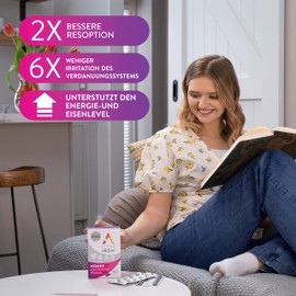 Active Iron for Women, 2 x Better Absorption, 6 x Less Intestinal Irritation, 30 Capsules Iron & 30 Capsules Vitamin B Complex Plus