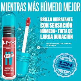 NYX Professional Makeup Lip IV, Gloss Serum Hidratante, frmula 3 en 1 Brillo  tinta  hidratacin, 12H de duracin, con agua de coco y magnesio,frmula...