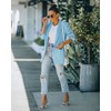 Women's 2 Piece Open Front Long Sleeve Blazer and Solid