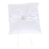 SHOWERORO Ceremony: 20x20cm Satin Ring Pillow Double Heart Buckle Wedding