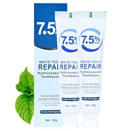 [hmflxyjyrh] 7.5% Nano Hydroxyapatite Toothpaste 2-Pack, Gentle Whitening & Enamel Care, 16-Hour Fresh Breath Mild Mint, Daily Oral Defense, 4.23 oz P