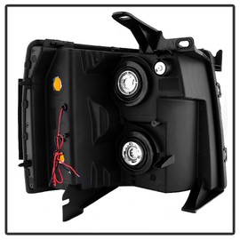 ACANII - For Black 2007-2013 Chevy Silverado 1500 2500HD 3500HD LED DRL Headlights Headlamps Driver + Passenger