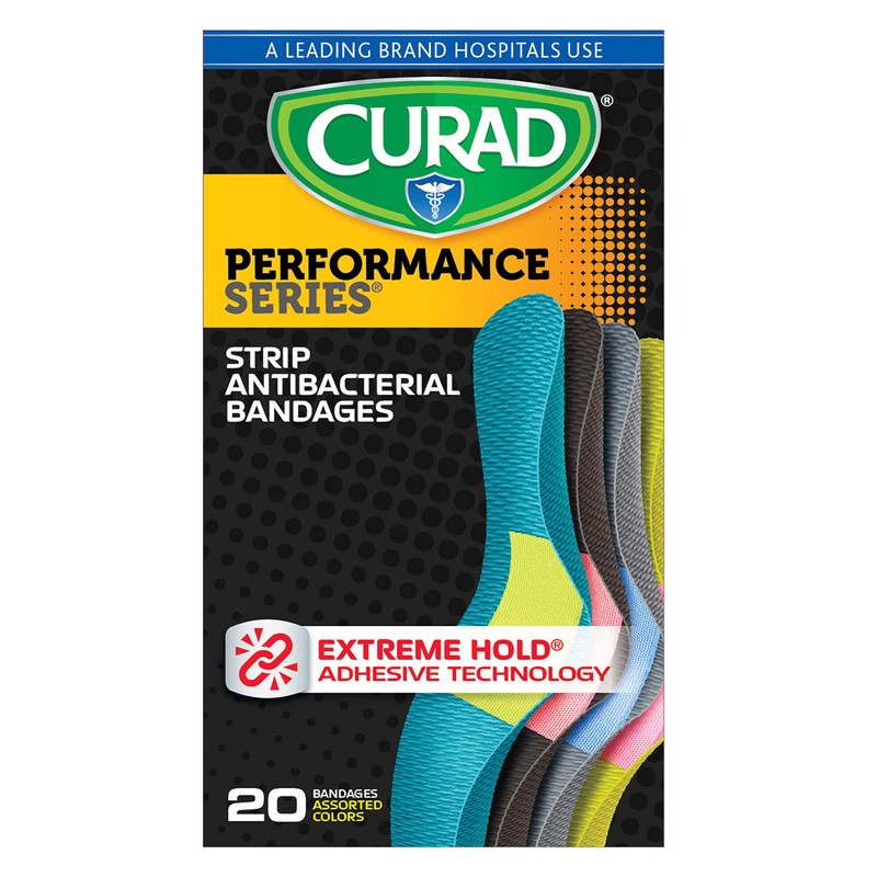 Curad-CUR5020 Performance Series Antibacterial Adhesive Bandages, 1 X 3.25 Inch,