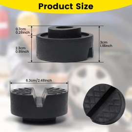 Pack of 2 Car Jack Rubber Pad, Universal Car Jack Rubber Block, High-Strength Lifting Platform, Rubber Buffers, Trolley Jack Rubber Adapter with Grooves, Non-Slip Rubber Block for Tyre Changes