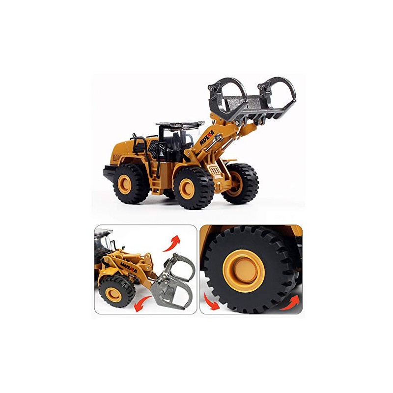 Gemini&Genius Timber Grab Truck Toy for Kids, 1/50 Scale Metal