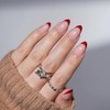 Uñas Postizas Francesas, Uñas Postizas Cortas Almendradas Reutilizables, Uñas Rojas