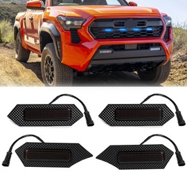 AFOGGEST Grill Light For Tacoma TRD Off-Road 2024 2025, Smoked Shell Blue LED Front Grille Lights Fit For Tacoma Pre Runner/Sport