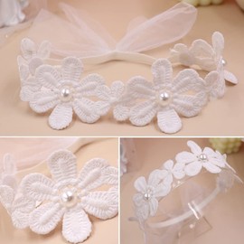 DFsucces Baby Hair Band, For Girls, Babies, Children, Hair Accessories, Cute, Stylish, Baby Hair Band, Headband, Lace Band, Celebration, Anniversary, Birthday, Photography, Baby Shower, 3-Piece Set