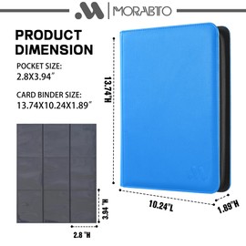 MORABTO Card Binder 9 Pocket,Trading Card Binder Holds up to 360 Cards with 20 Sleeves,Zipper Card Holder Album Compatible with TCG Card/Game Cards/Sports Card