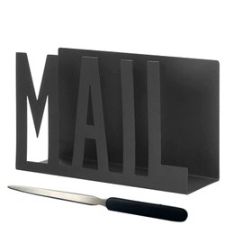 Letter Tray, Metal Letter Stand, Black Metal Letter Sorter, Black Letter Stand, Metal Letter Tray, with Letter Opener, Filing Rack Suitable for Home, Office, School