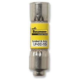 Bussmann LP-CC-15 (LPCC-15, BP/LP-CC-15, LP-CC-15BC) 15 Amp (15A) 600V Midget,Time Delay, Current Limiting Class CC Rejection Cartridge Fuses