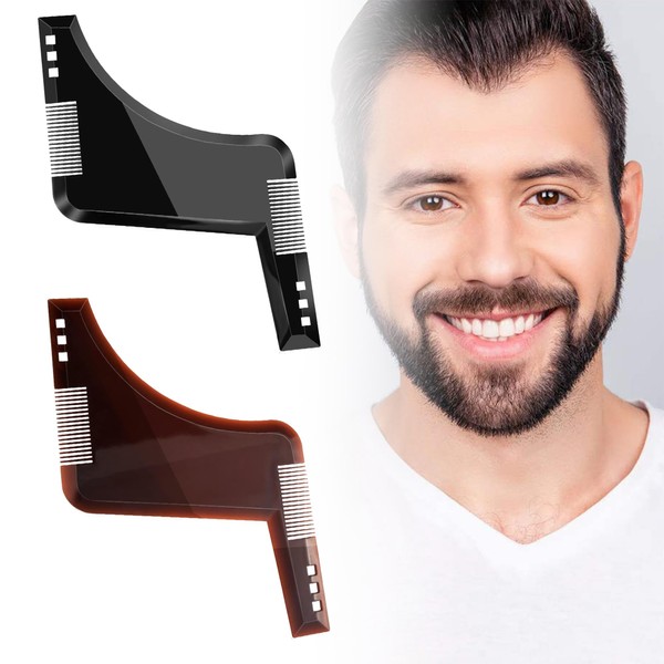 2PCS Beard Shaping Tool, Beard Shaper, Stencil Guide for Perfect