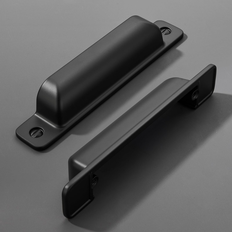 Dosoye 5 Packs 3-3/4in(96mm) Drawer Pulls Black Cabinet Cup Pulls