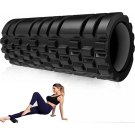 Rodillo de Espuma de Alta Densidad, Masaje de Pies Rodillo, Foam Roller para Corporal, Foam Roller para Relajación Muscular, Columna de Yoga para Yoga, Cuello, Relajación de Piernas, Estiramientos y Ejercicios de Núcleo, Negro