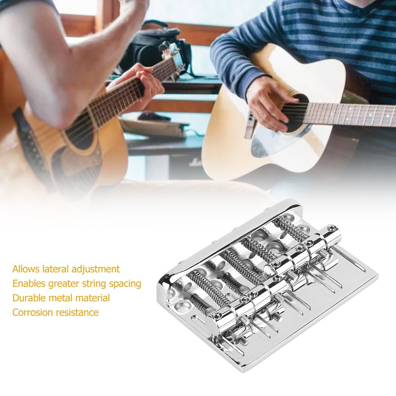 4 String Bass Bridge Assembly Lateral Adjustment Support Greater String