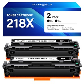 218X Black Toner Cartridge 2 Pack Compatible for HP 218X W2180X 218A W2180A HP Color Laserjet Pro MFP 3301fdw 3201dw 3301sdw 3301cdw 3201 3301 Series Printer Ink Laser All-in-One Scanner Copier Chip
