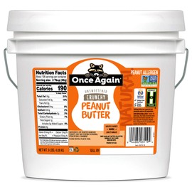 Once Again Natural, Crunchy Peanut Butter - Lightly Salted, Unsweetened - 9 lb Bucket