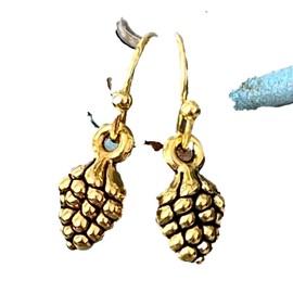 Little Gold Pinecone Earrings Nature Jewelry Earrings for Women #3298FE361