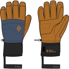 Black Diamond Spark Gloves Brown Primaloft Waterproof Comfortable Men's Winter Sports Leather Gloves Size S - FA