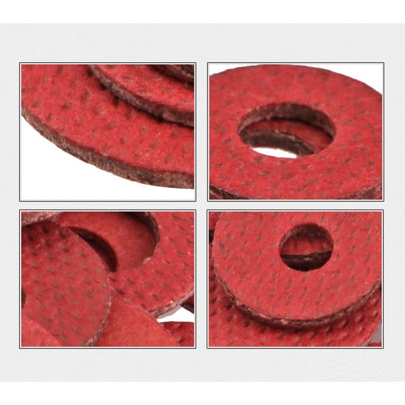 CONPHERON 690 Pieces Red Steel Paper Fibre Flat Washers Set