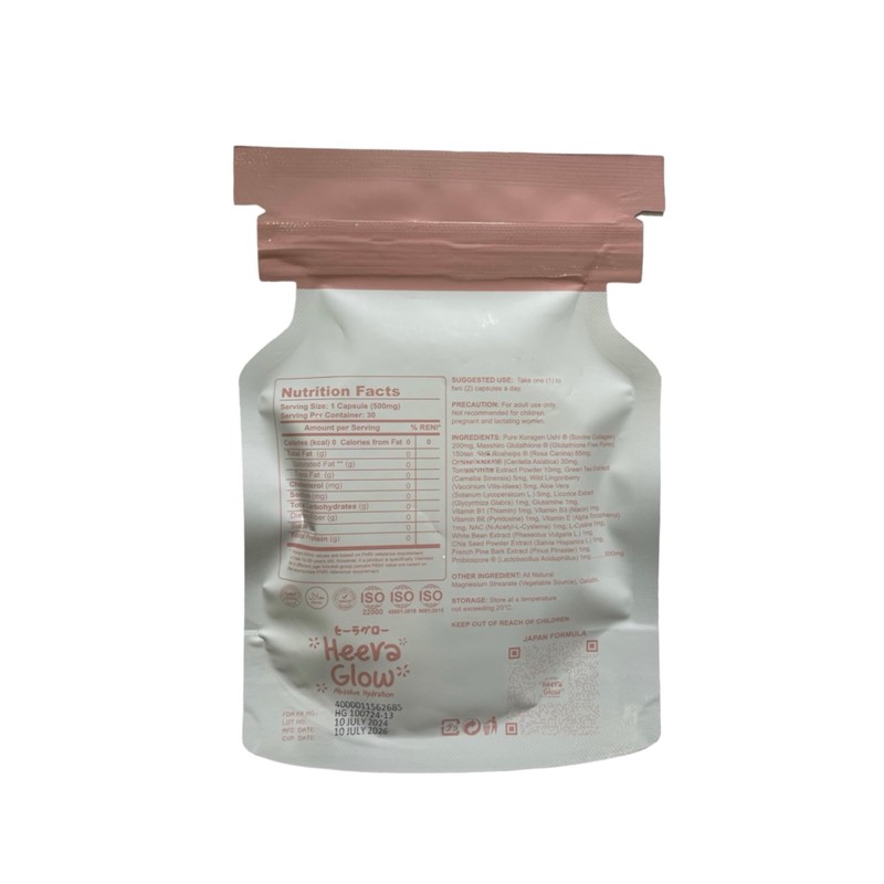 Heera Glow Absolute Hydration 20 in 1 Glutathione Collagen Capsules