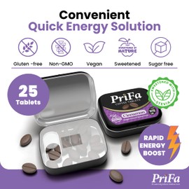 PriFa Cinnamon Coffee Tablets – Sweetened with Stevia, Warm Cinnamon Spice, Instant Coffee On-The-Go, Portable Caffeine Boost – 15mg Caffeine, 25 Tablets