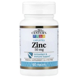 21st Century, Chelated Zinc, 50mg, 60 tablets / 21st Century (21세기 센트리), 킬레이트화 아연, 50mg, 60정