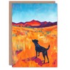 Artery8 Greeting Card Black Labrador in Countryside Landscape Dog Lover