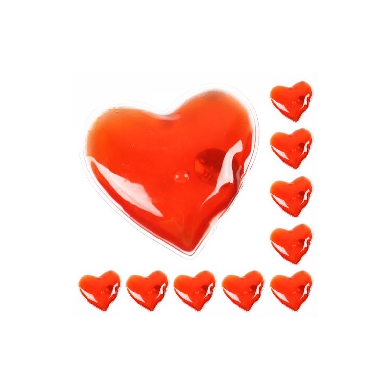 eBuyGB Reusable Gel Handwarmers - Red Heart, Pack of 10