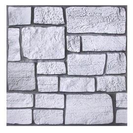 COMSTICKC 3D Faux Stone Wall Panel,Peel and Stick Tiles,10 Pcs of 12"X12",Self-Adhesive PVC Lock Stone Adhesive Black Rock Paneling Backsplash,Paintable Decorative Tile