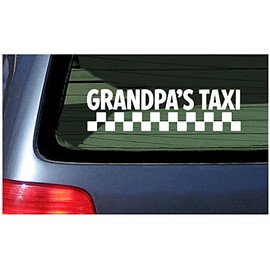Grandpa's Taxi White Vinyl Decal Sticker