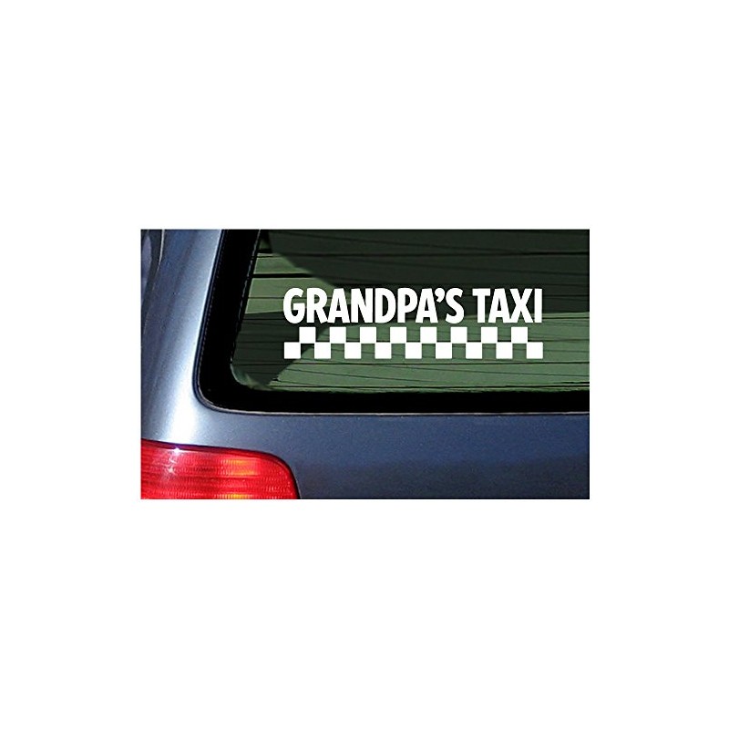 Grandpa's Taxi White Vinyl Decal Sticker