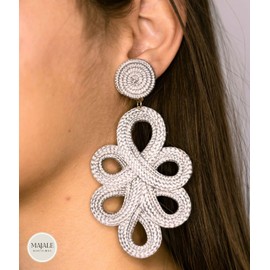 MAJALE Long Women's Flamenca Earrings - Lightweight Earrings for Christmas, Party, Sevillanos for Special Occasions - Earrings with Silk Cord, Silk