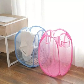 Dependable 2 Pc Multi Purpose Pop-Up Mesh Laundry Hamper Basket Fits Anywhere Toys Sporting
