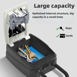 Decruil Lock Box for Keys with Code, Wall Mounted and Hanging Key Lockbox for Outside, Security Combo Outdoor Lock Box for Realtor, Small Combination Car Key Door Key Box