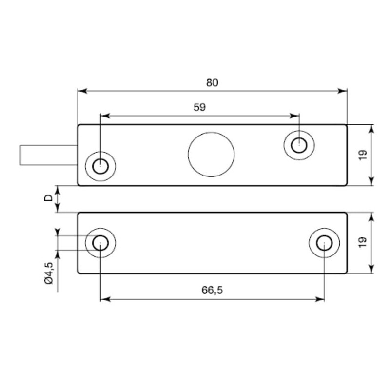 Magnetic contact VdS for steel doors
