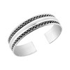 AeraVida Awesome Balinese Wave Trim .925 Sterling Silver Bracelet Cuff