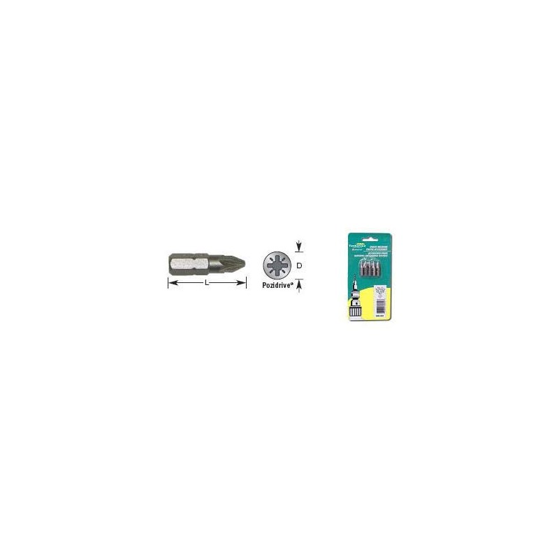 Timberline - 5 Pc #2 Pozidrive Bit 3" Long (608-675)