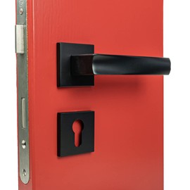 FELGNER Bolzano Door Handle Set for Profile Cylinder | High-Quality Modern Door Panel Door Handles Door Handle Door Fitting Rosette for Interior Doors Room Doors Matte Black