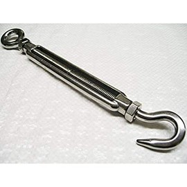 Merriway BH06893 Stainless Steel 316 A4 Marine Grade Turnbuckle Wire Tensioner Eye & Eye M5 (3/16 inch)