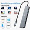 JESWO USB C HUB, 6 en 1 Adaptador Multipuerto USB
