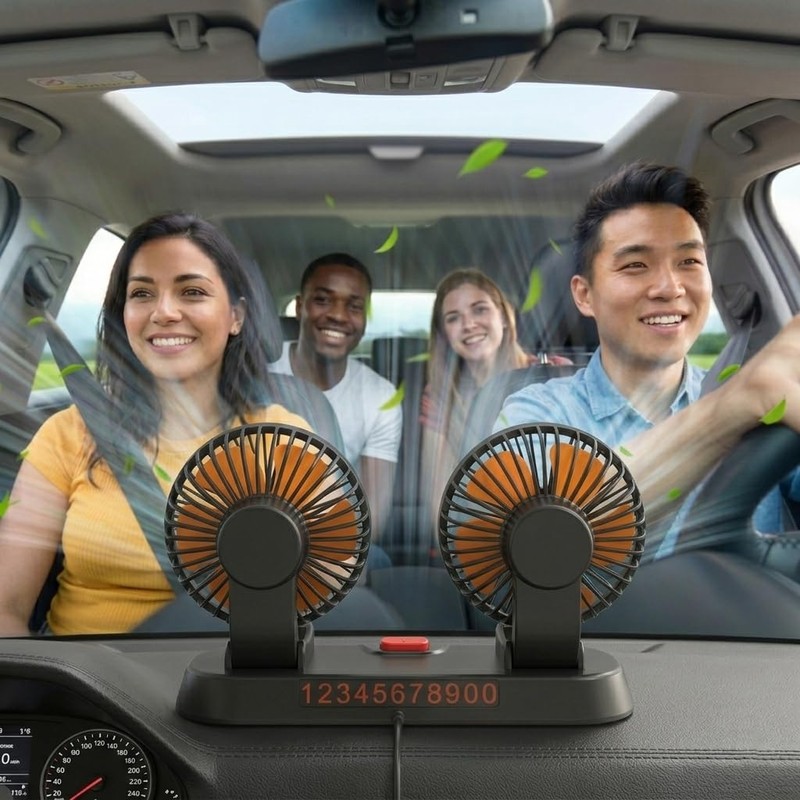Cloud Zion Fans for Car,2-Head Car Fans with 2-Speed And