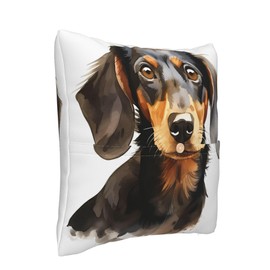 YUMEBLTD Cushion Cover Dakimakura Cover with Pocket, Stylish, Soft, Decorative Pillow Cover, Zabuton Cover, Four Seasons, Home, Office, Backpack, Chair, Car Bed (Dachshund Lid, 19.7 x 19.7 inches (50