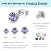 Sterling Silver Stud Earrings for Women Men Girls, 3 Pairs