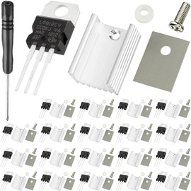 DAOKAI L7812CV L7812 Three-Terminal Voltage Regulator TO-220 Voltage Regulator Transistor Output 12V 1.5A Linear Voltage Regulator IC with Aluminum Heatsink Screwdriver Mounting Kits(20 pcs)