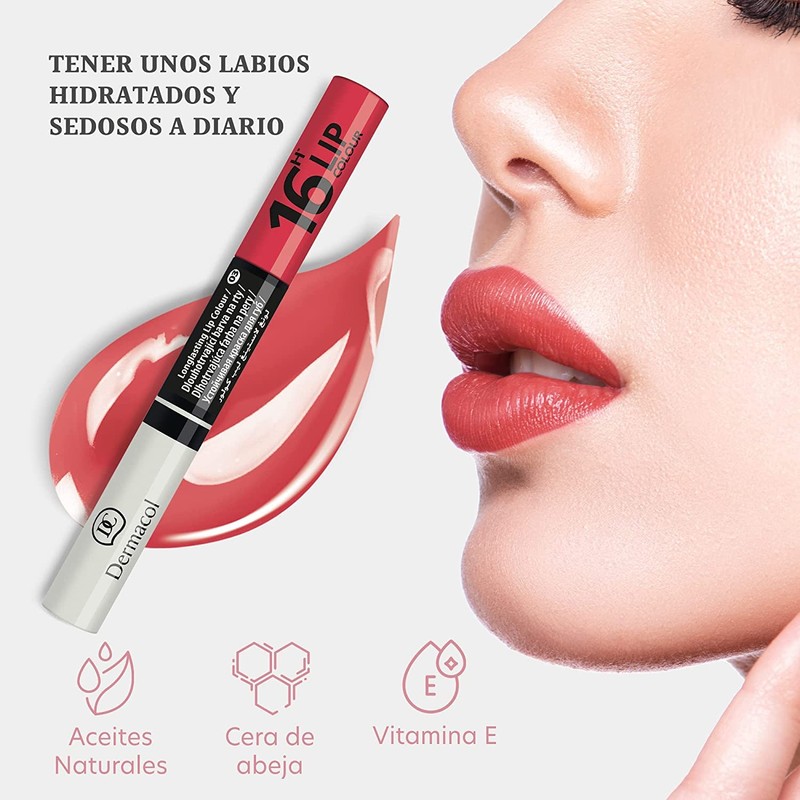 Dermacol 2-in-1 long-lasting lip colour and gloss kiss-proof and without