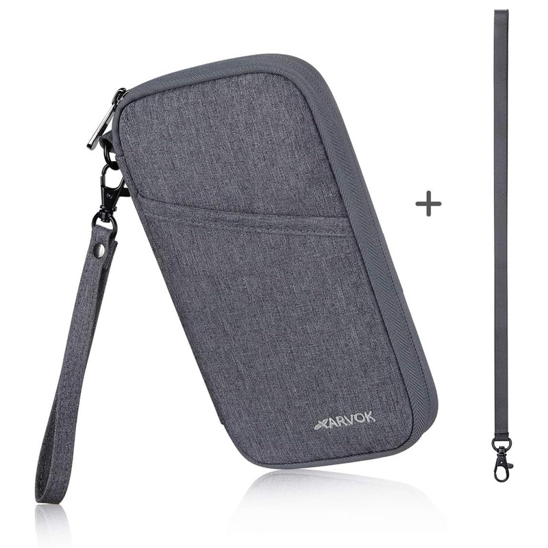 ARVOK Passport Case, Neck Lowering, 2-Way RFID Anti-Skimming Passport Cover,