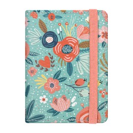 Quttie Passport Holder for Women, Travel RFID Passport Cover, Passport Wallet (Flowers On Green)