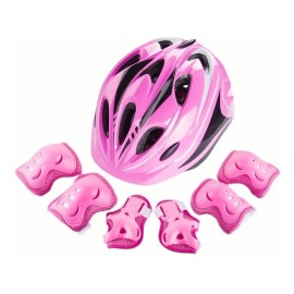 Casco Protección Niños Rodilleras Muñequeras Coderas Kit